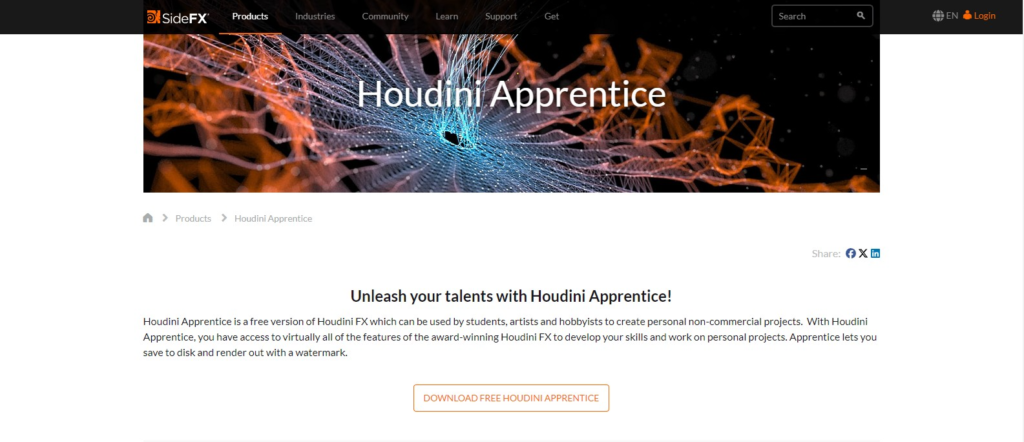 Houdini Apprentice - Free 3D Modeling Software for beginners
