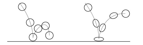 The classic bouncing ball with and without Squash and Stretch.
