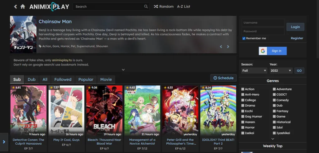 Animixplay - Anime Streaming Website to Download Free 
