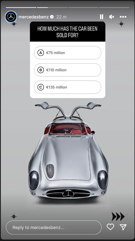 Mercedes Benz Quiz  - instagram story dimensions
